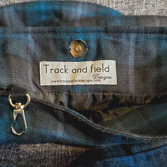 Blue and Grey Plaid Flannel Handbag - Picture 3 of 3